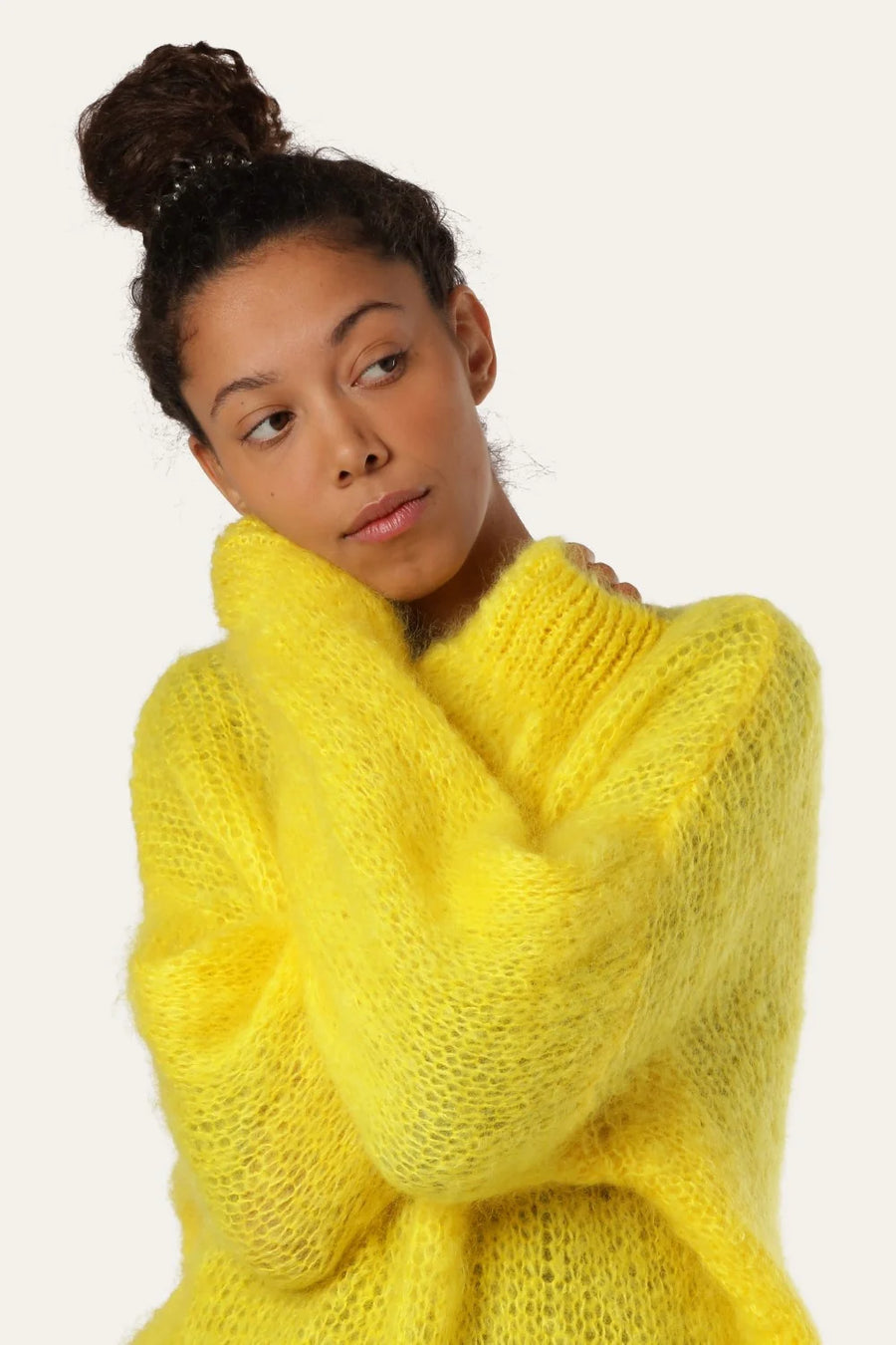 Milana LS Mohair Knit - Yellow Americandreams