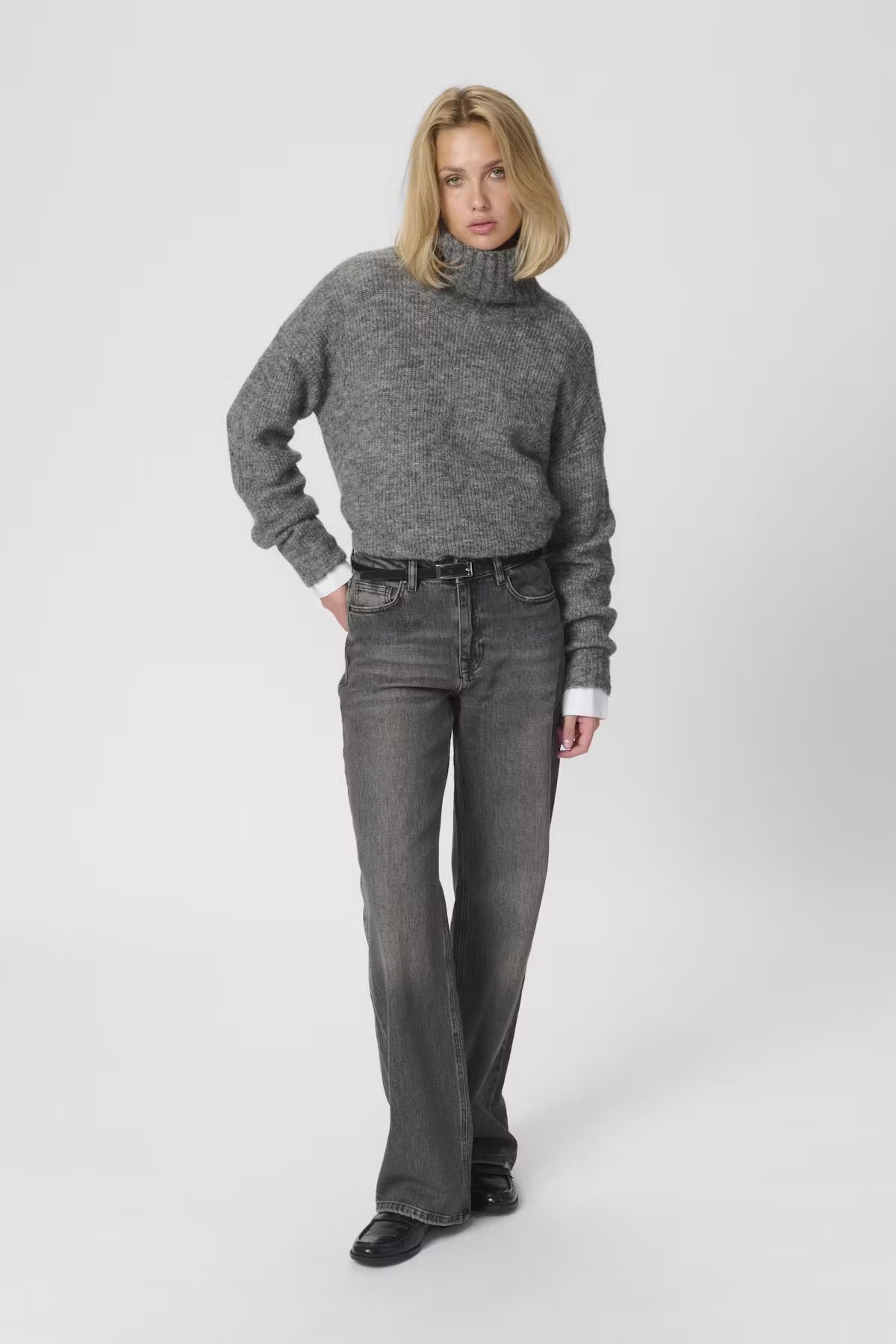 05 THE LOUIS HIGH WIDE Dark Grey Retro Wash My Essential Wardrobe