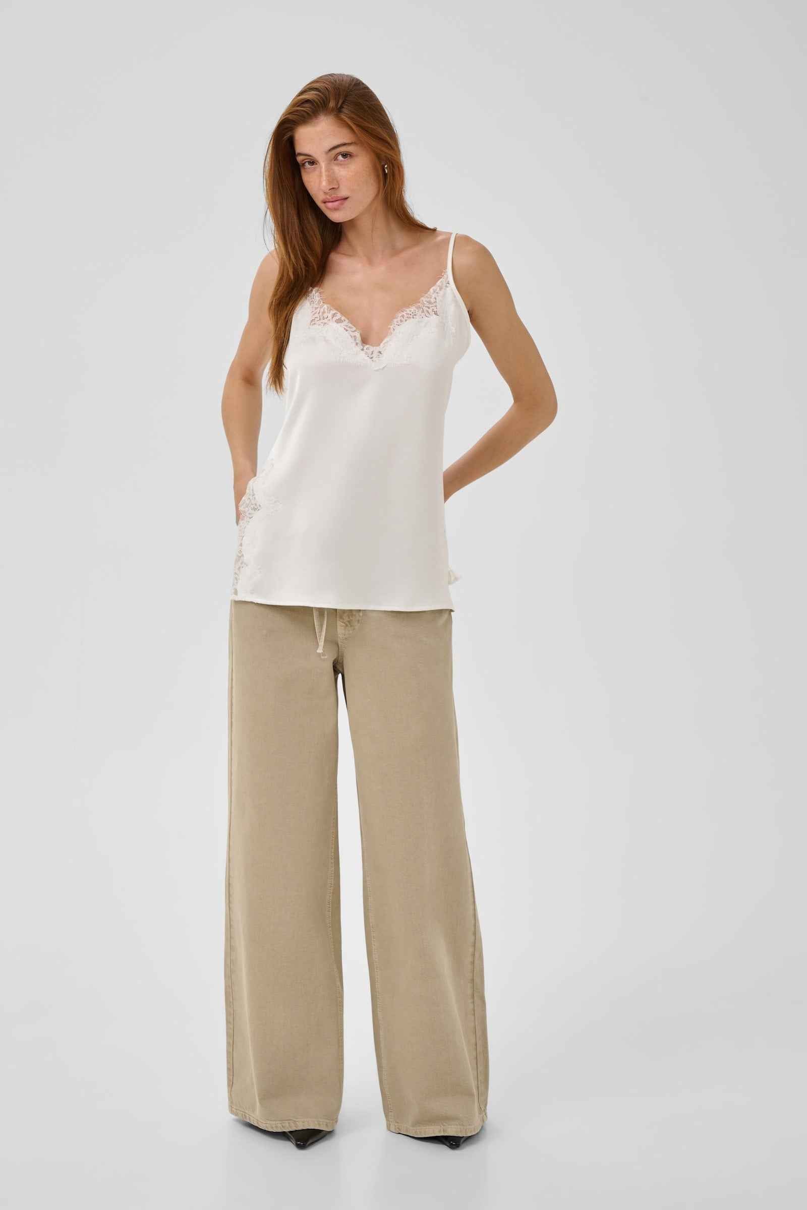 MWBrenda Lace Long Top - Snow White