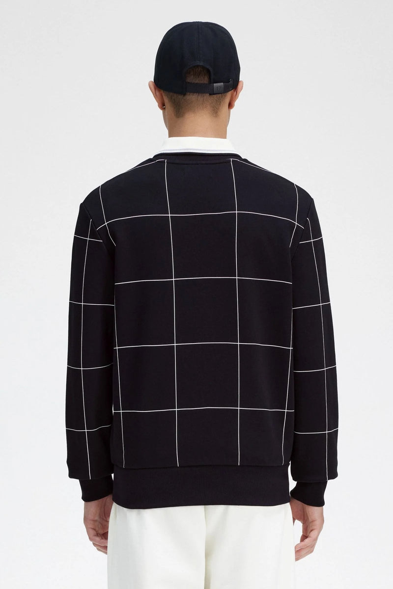 Grid Detail Sweatshirt Black
