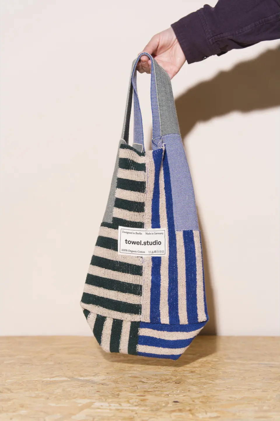 Crosswalk Mini Tote | Forest Blue towel.studio