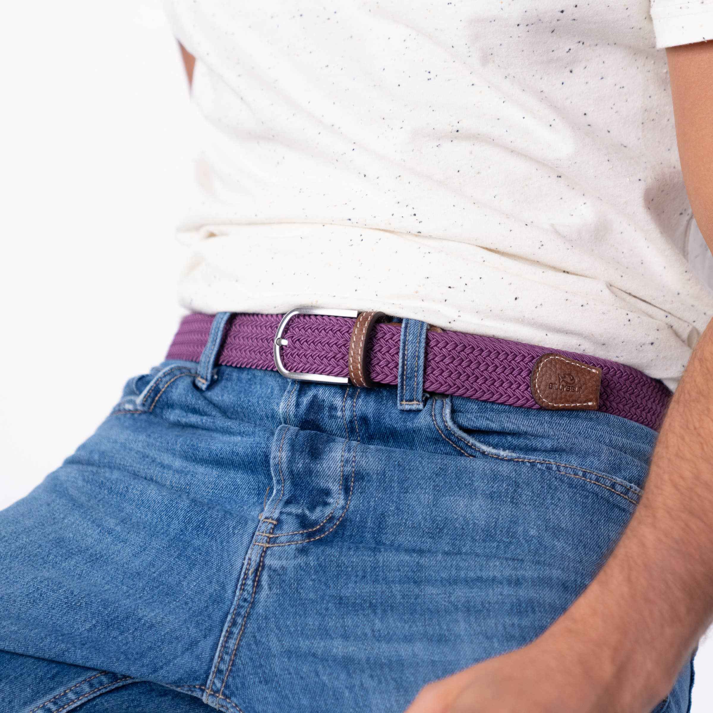 Elastic Braided Belt Plum BILLYBELT