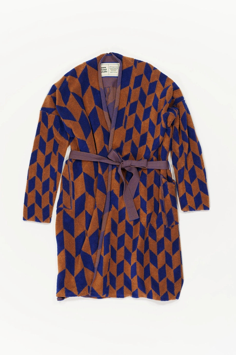 Robe | Azure & Chestnut | Arrow Tail towel.studio