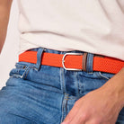 Solid elastic braided belt - Ercolano orange BILLYBELT