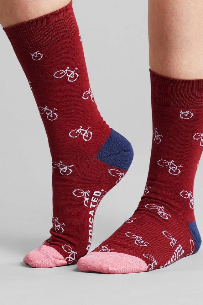 Sigtuna Bike Pattern Burgundy