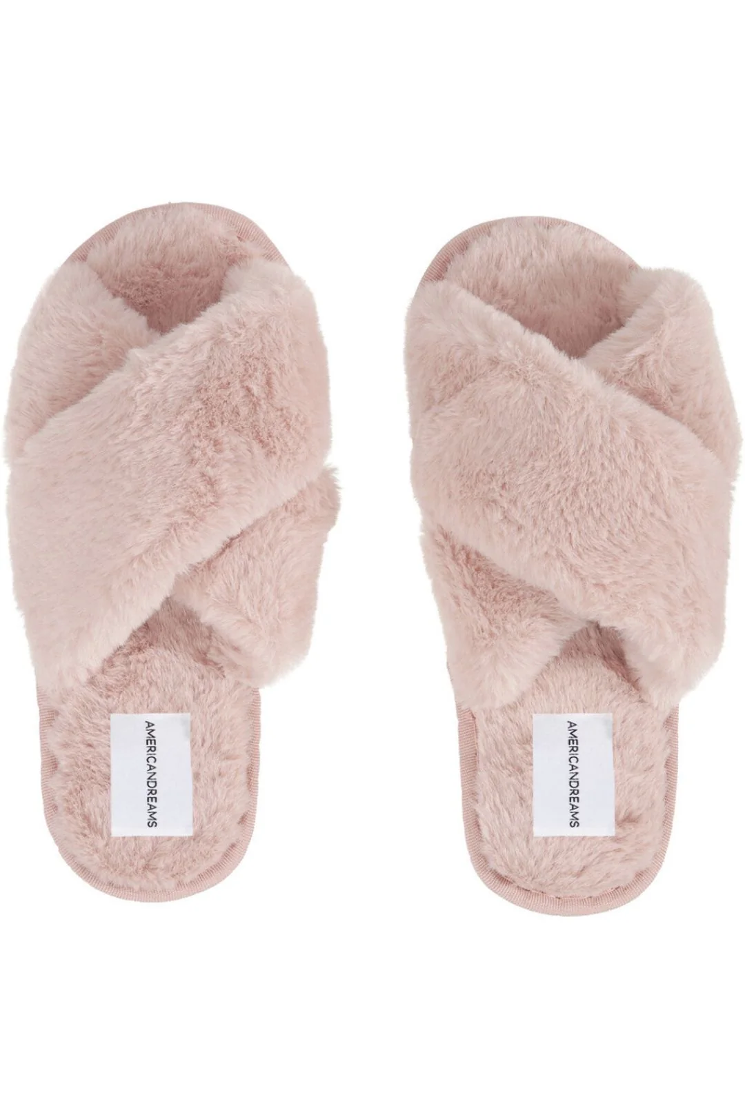 Lou Faux Fur Slippers Light Pink Americandreams