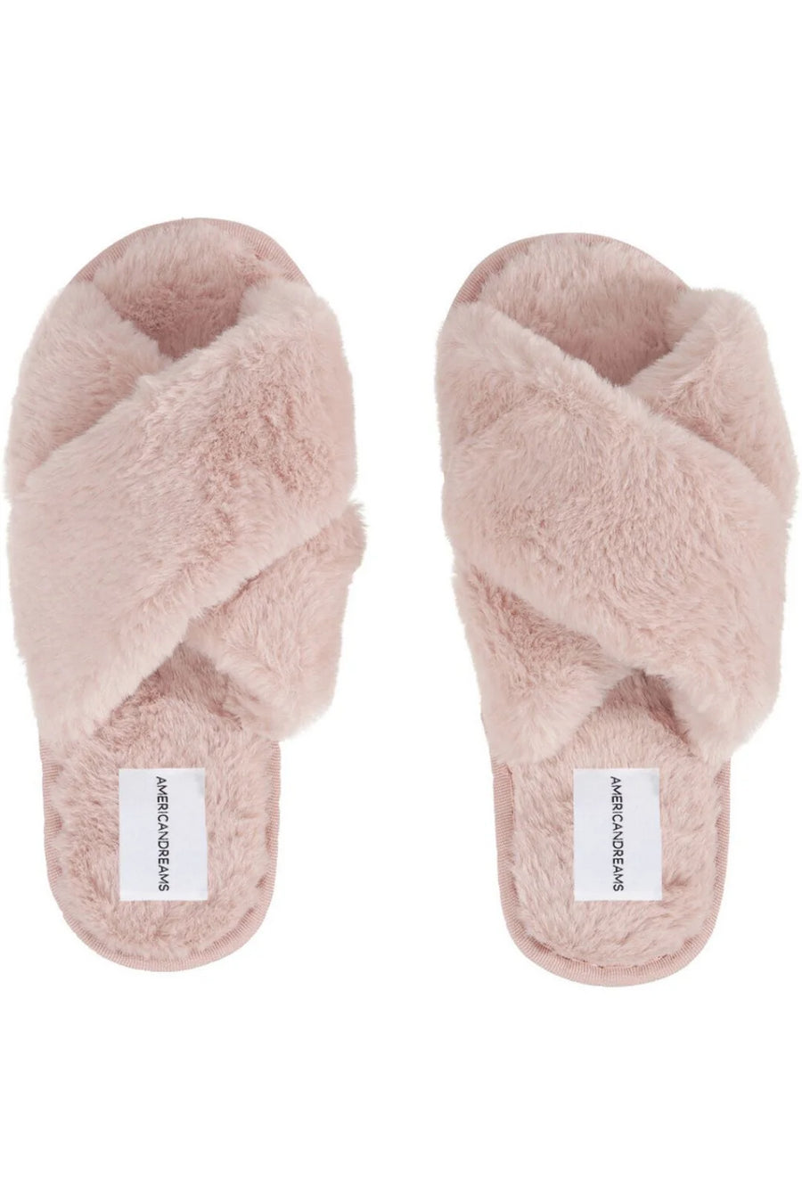 Lou Faux Fur Slippers Light Pink