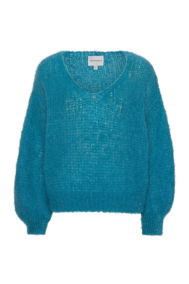 Milana LS Mohair Knit (Aqua blue)