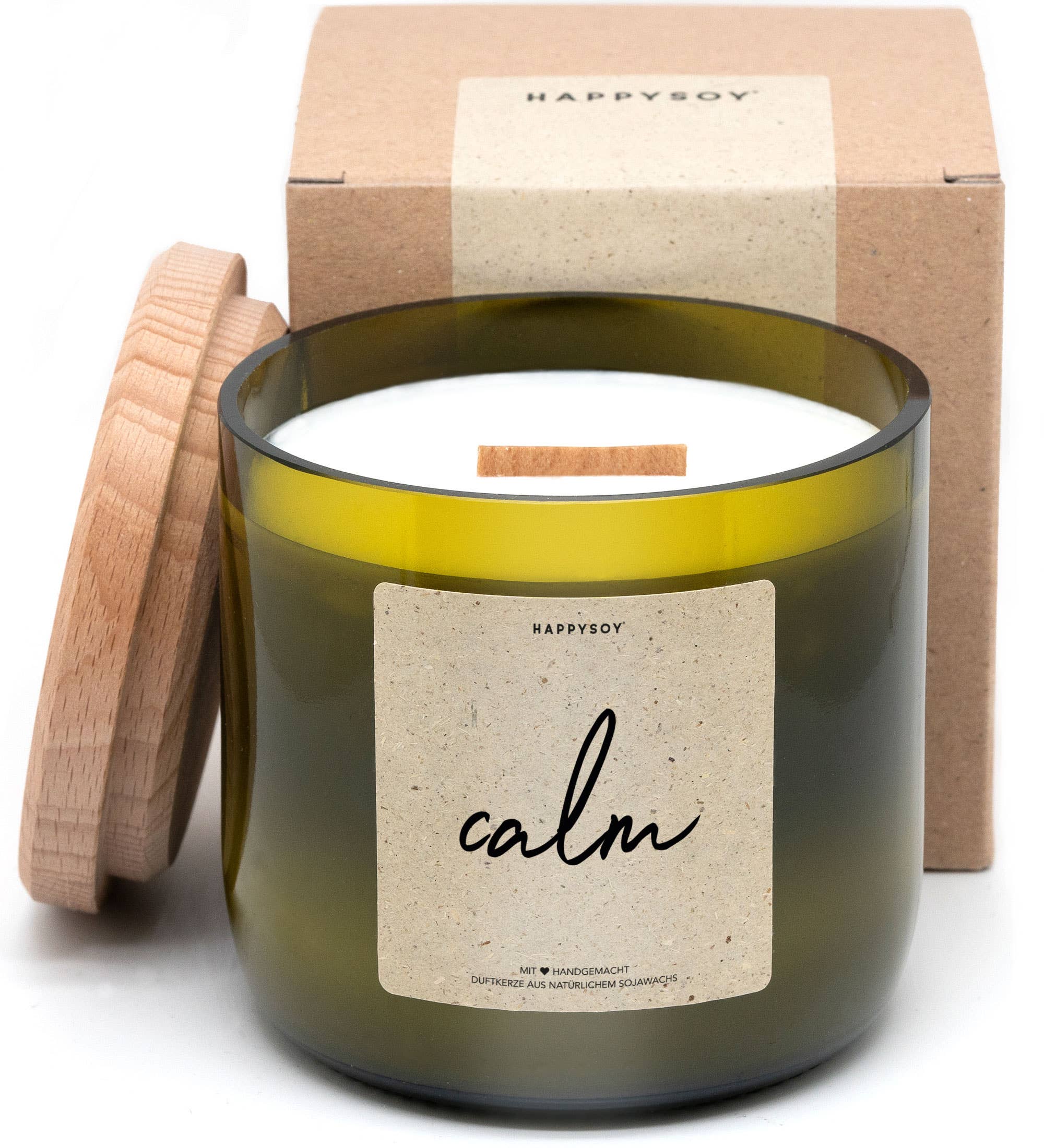 Scented candle | Calm | From wine bottle Happysoy