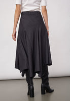 Co'couture EloraCC Check Asym Skirt, väriltään Dark Grey