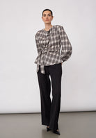 Co'couture ChandlerCC Check Tie Blouse, väriltään Bone