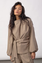 Co'couture LunaCC Tie Blouse, väriltään Taupe