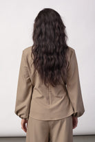 Co'couture LunaCC Tie Blouse, väriltään Taupe