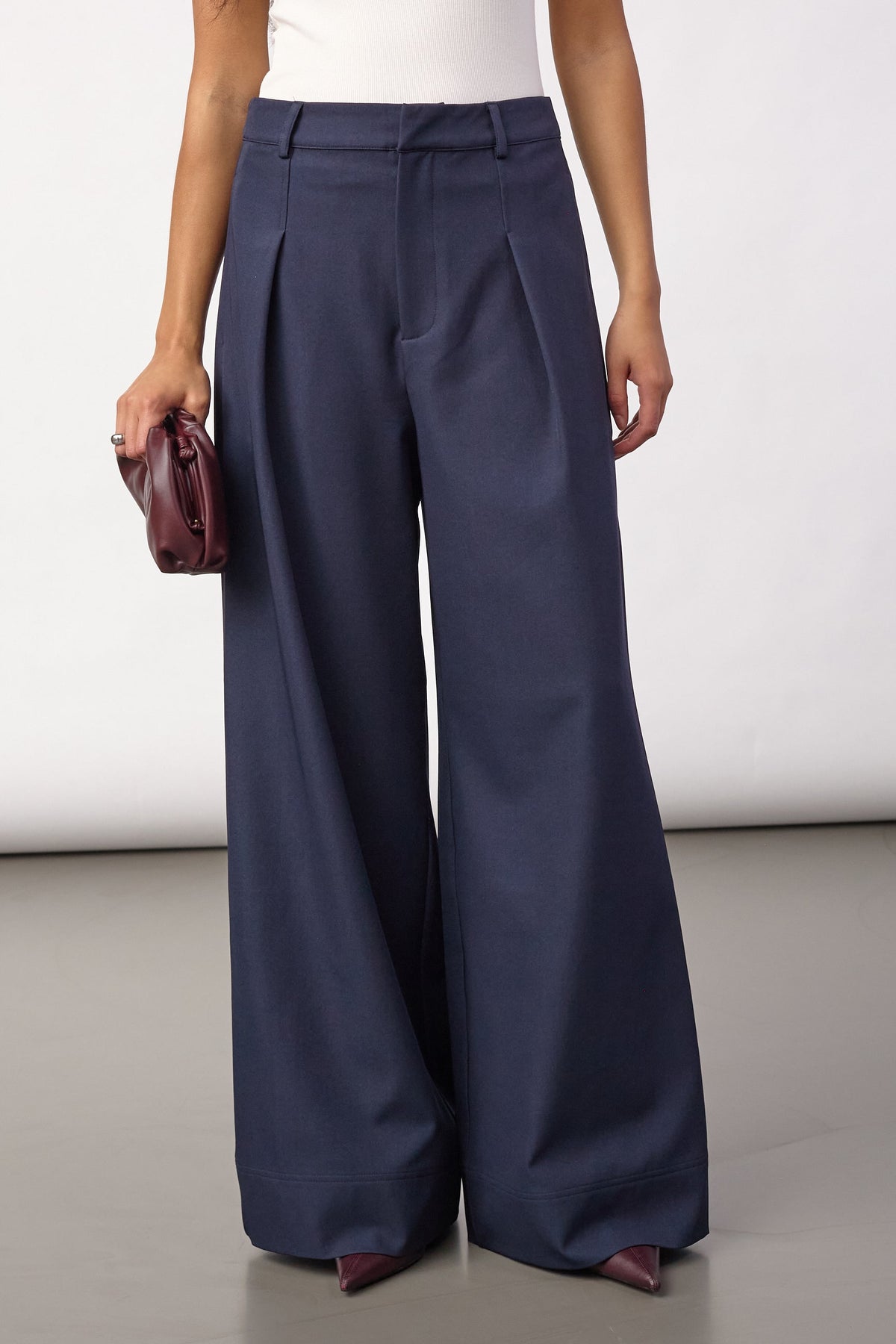 Co'couture LunaCC Pleat Pant, väriltään Navy