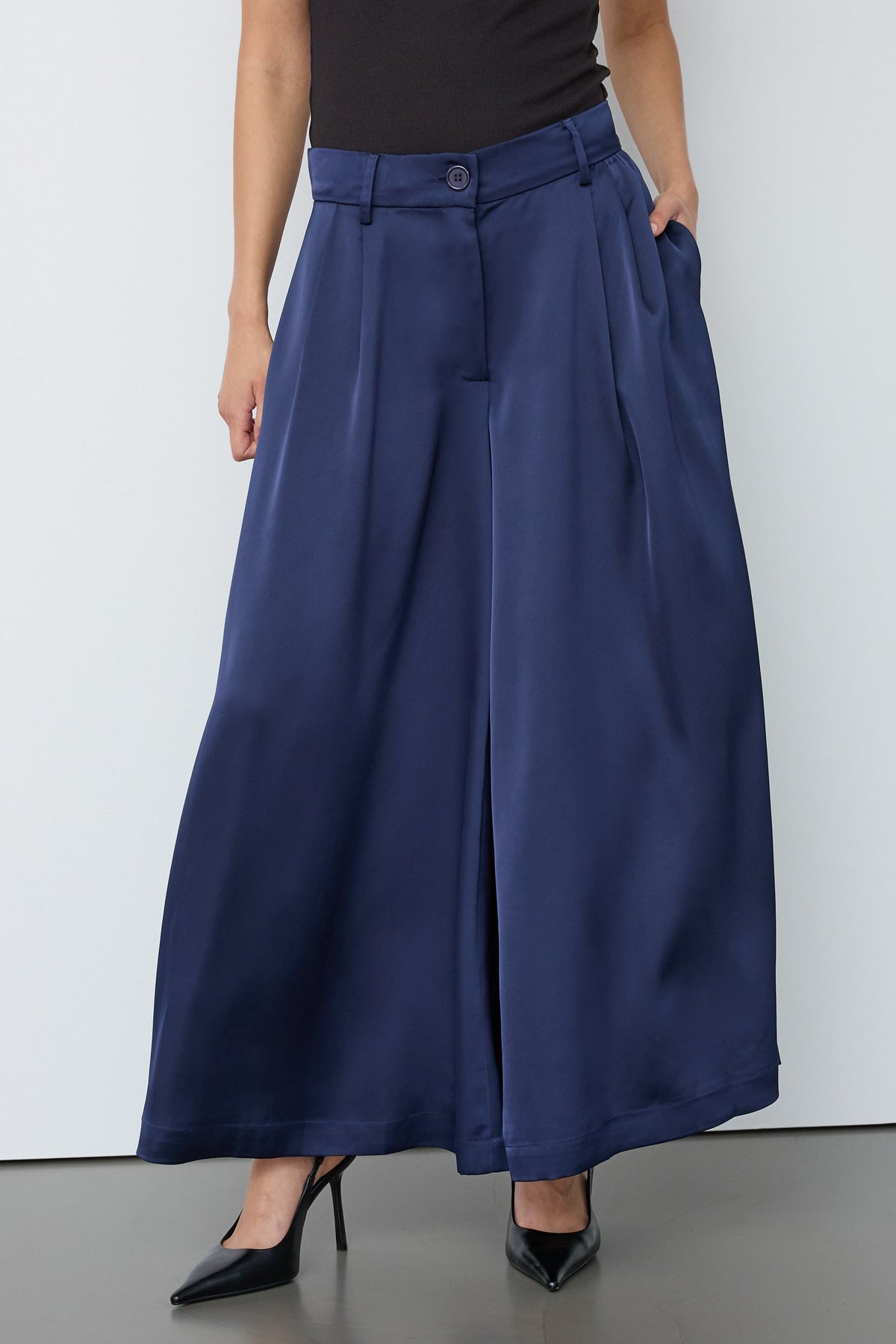 SafiraCC Skirt Pant leveälahkeiset housut laivastonsininen – Co'couture naisten housut, RAGS Oulu (1/4)