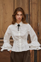 HalenCC Flare Pleat Shirt paita valkoinen – Co'couture naisten paita, RAGS Oulu