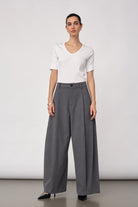 PriscillaCC Pleat Barrel Pant housut harmaa – Co'couture naisten housut, RAGS Oulu (4/5)