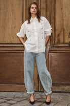 VianneCC Officer Shirt kauluspaita valkoinen – Co'couture naisten paita, RAGS Oulu