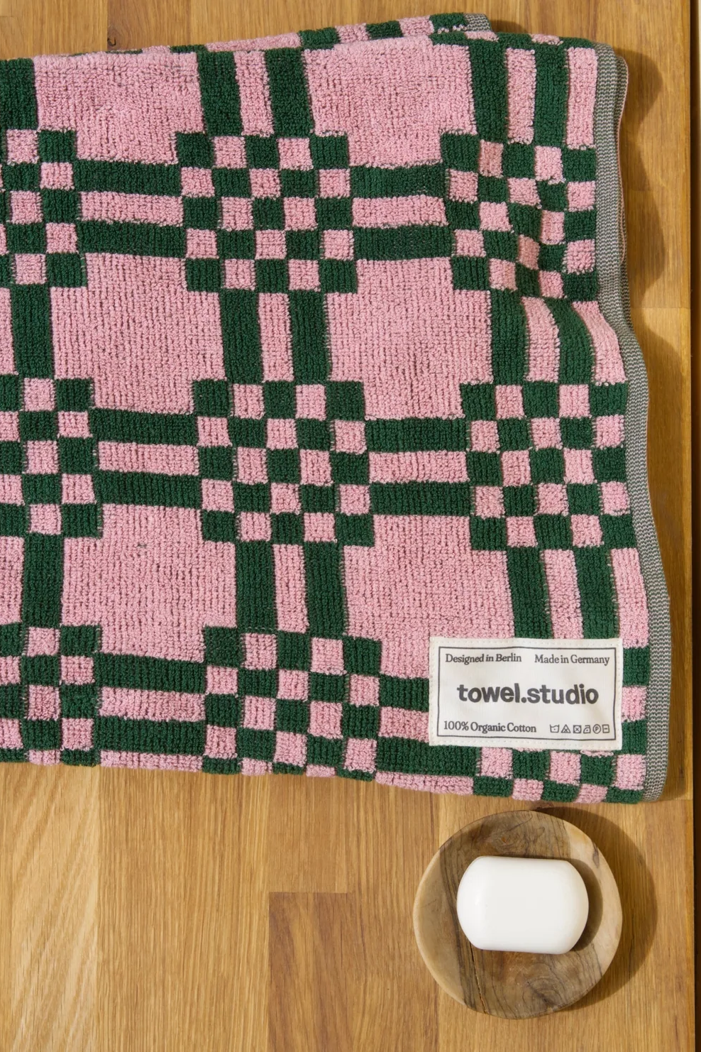 Weave Beach Towel | Pink & Green towel.studio