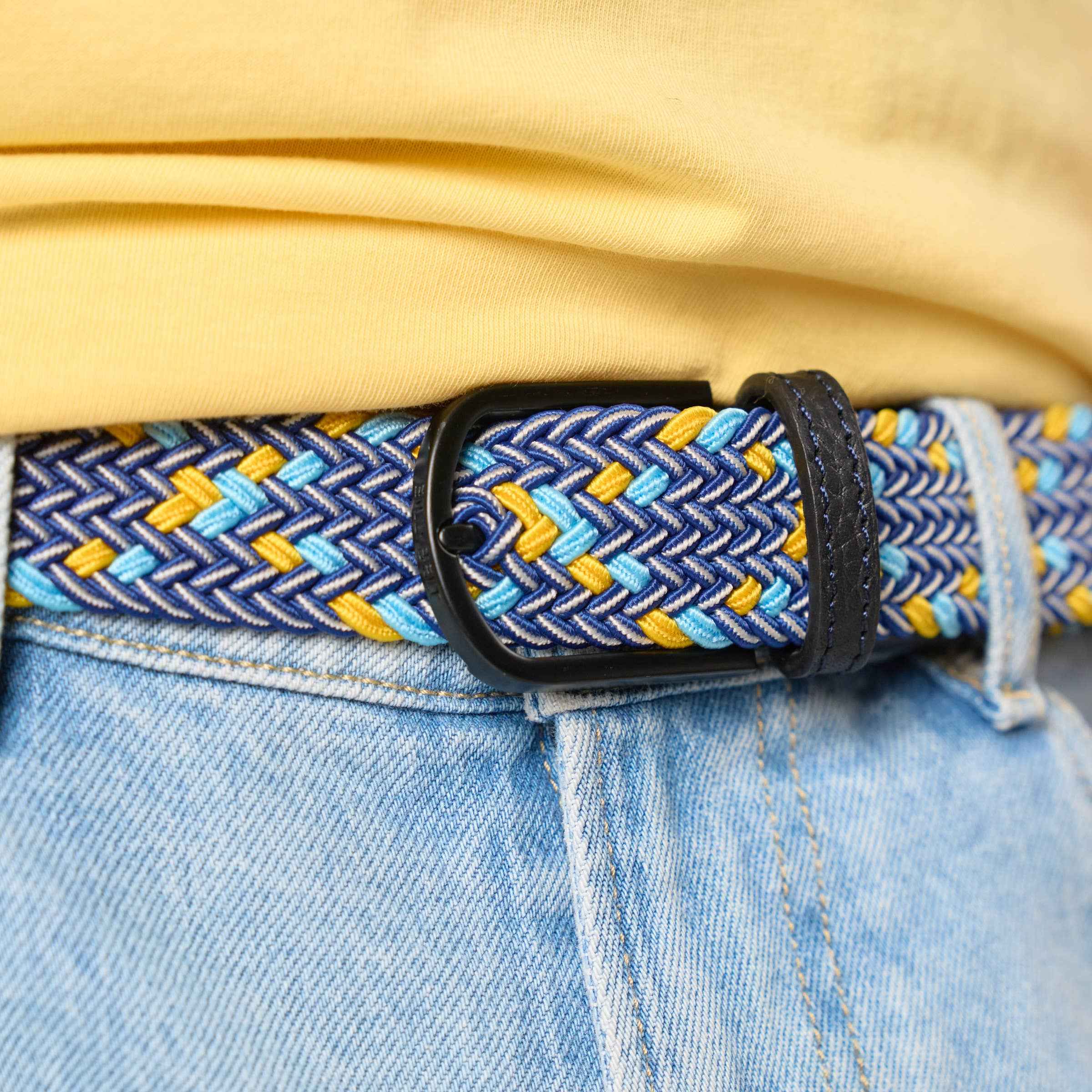 Multicolored elastic braided belt - Cusco BILLYBELT