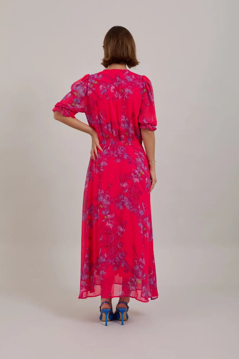 Long Dress In Feather Bloom Print
