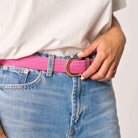 Women's Solid Elastic Braided Belt - Pink BILLYBELT
