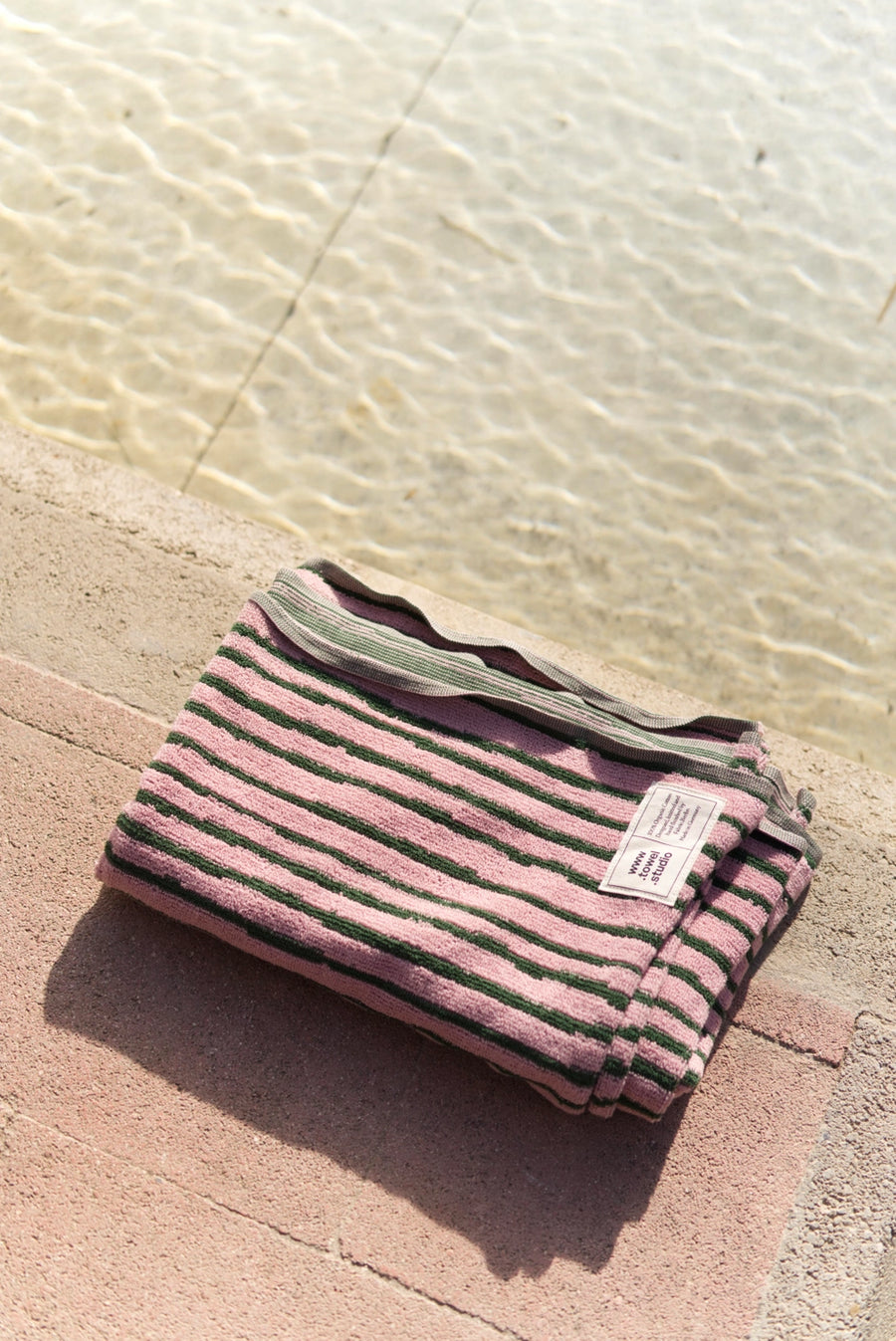 Stripe Beach Towel | Pink & Green towel.studio