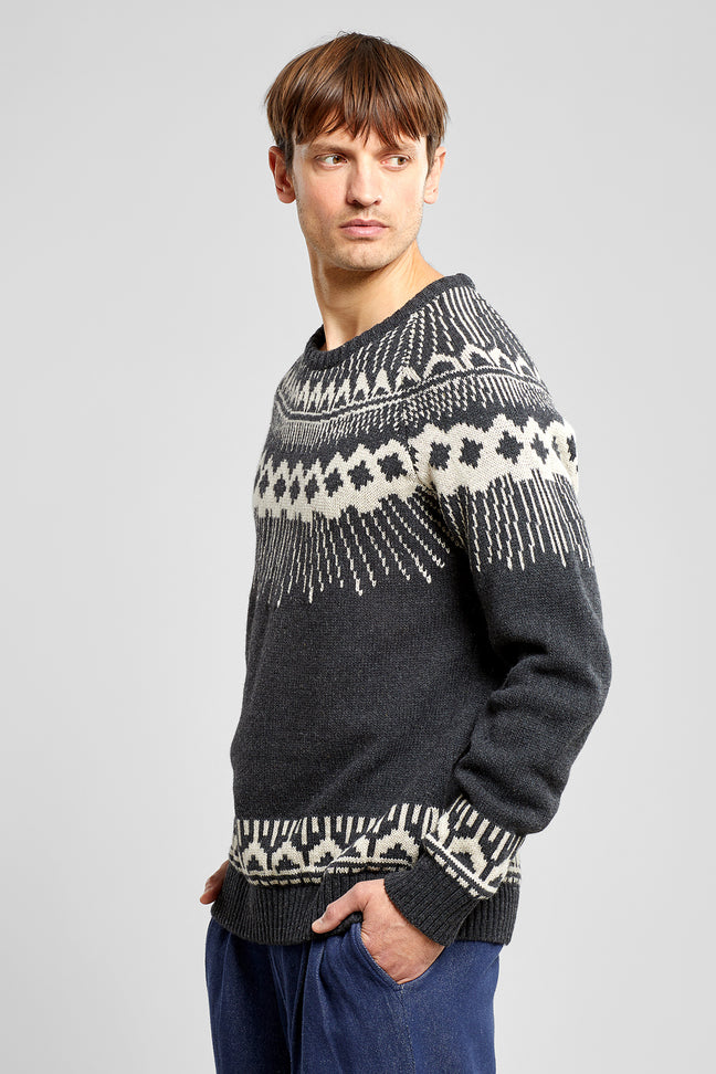 Malung Fair Isle Dark Grey Melange