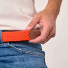 Solid elastic braided belt - Ercolano orange BILLYBELT
