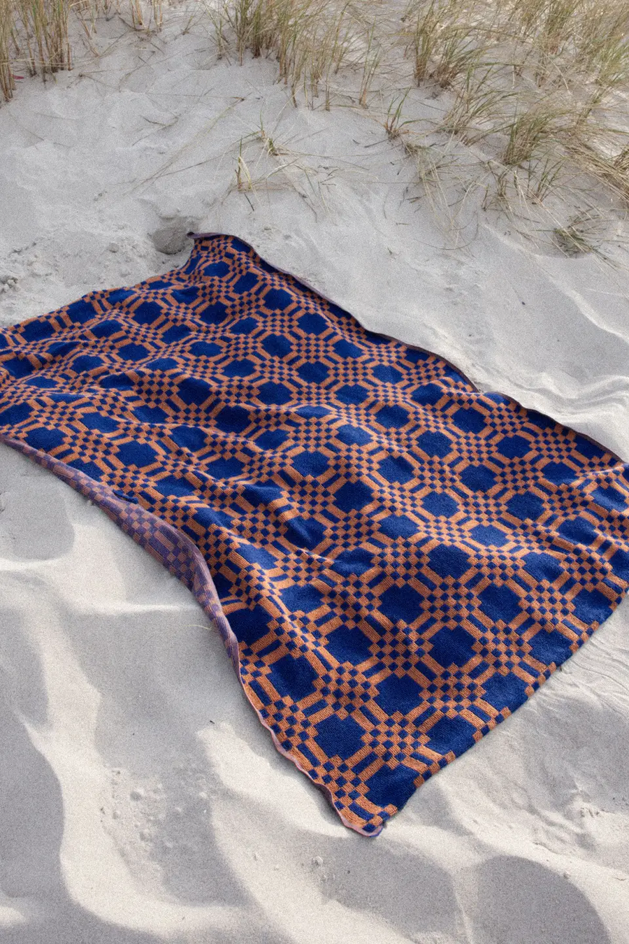 Weave Beach Towel | Azure & Chestnut towel.studio