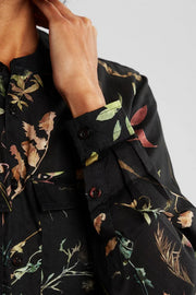 Shirt Dress Falsterbo Night Florals Black