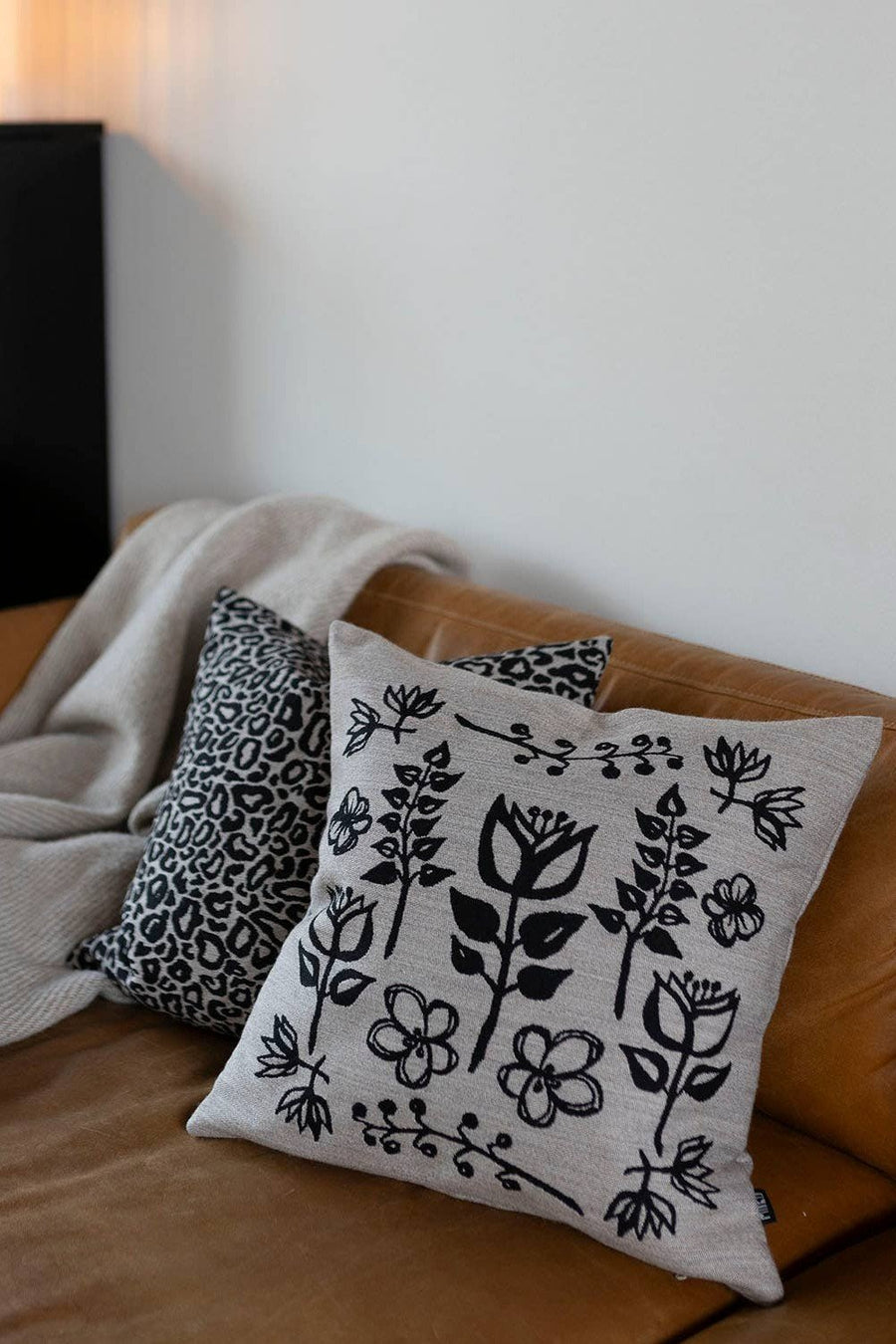 Magic Garden Cushion Cover, Black Pattern Miiko