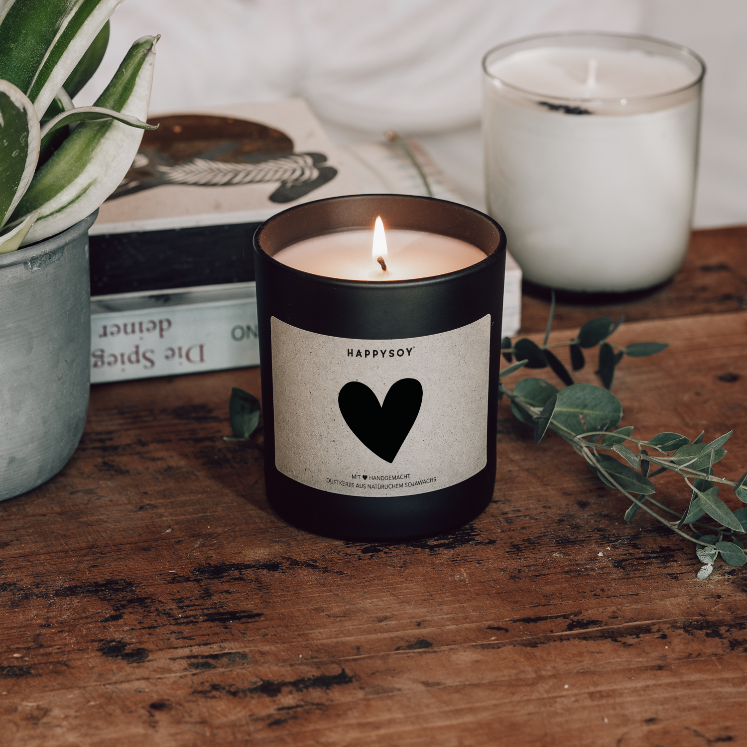 Scented candle - Heart symbol Happysoy