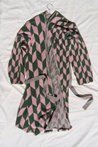 Arrow Tail Bathrobe | Pink & Green towel.studio