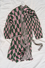 Arrow Tail Bathrobe | Pink & Green