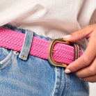 Women's Solid Elastic Braided Belt - Pink BILLYBELT