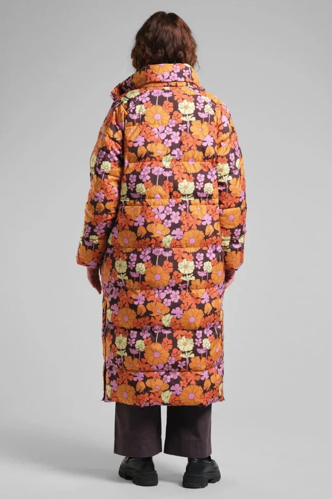 Long Puffer Jacket Karmas Flower Power Multi Color