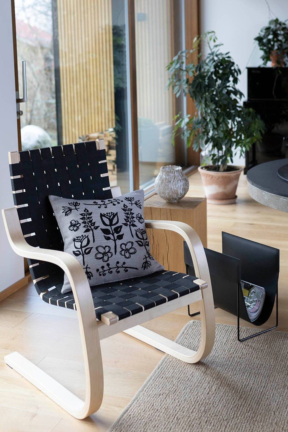 Magic Garden Cushion Cover, Black Pattern Miiko