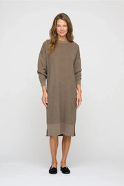 Zona Rib Knit Dress - Taupe Melange