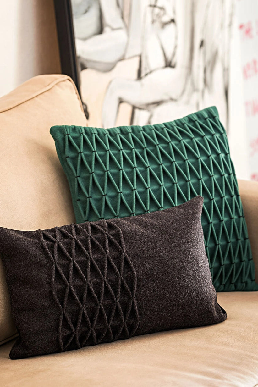 Honeycomb Cushion - Industrial Green Burel Factory