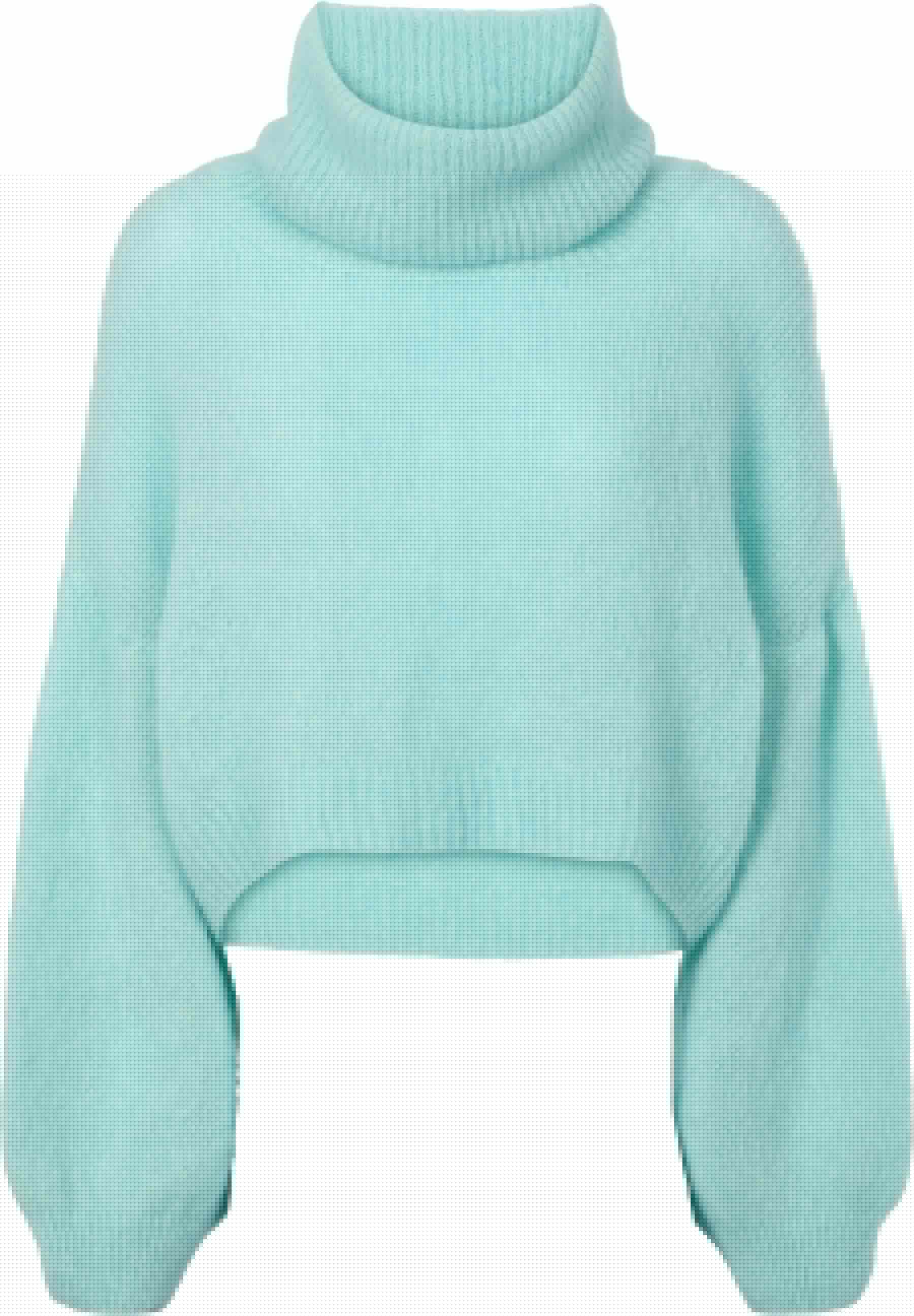 Andrea Rollneck Cropped Alpaca Pullover - Seafoam Green Americandreams