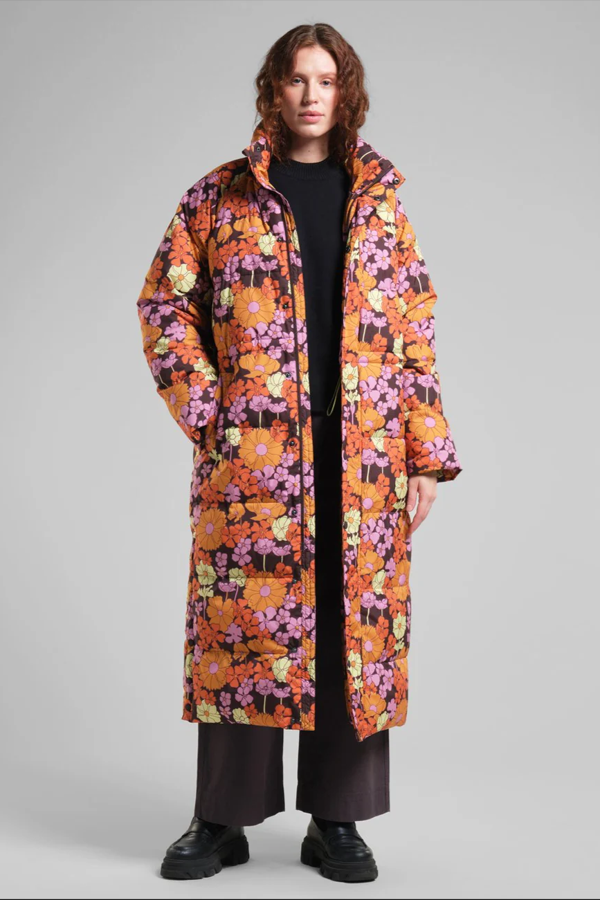 Long Puffer Jacket Karmas Flower Power Dedicated