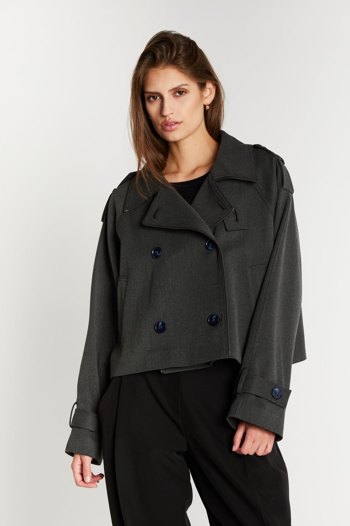 Bruuns Bazaar Trenchcoat OncocaBBShort, väriltään Grey