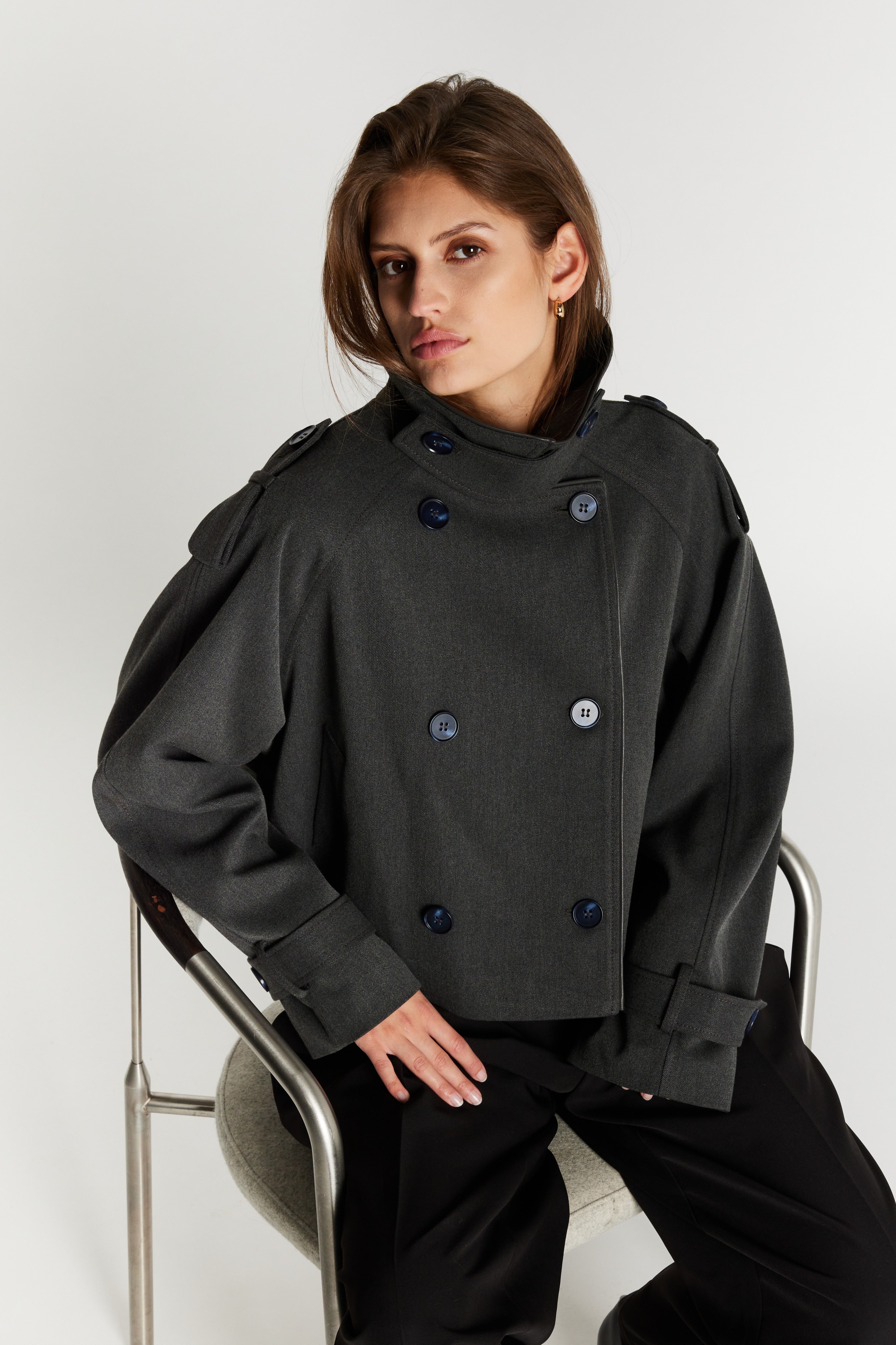 Bruuns Bazaar Trenchcoat OncocaBBShort, väriltään Grey