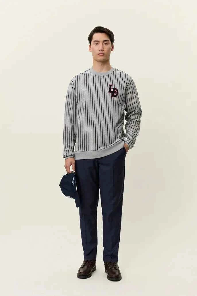 Brady LD Patch Pinstripe Sweatshirt Les Deux