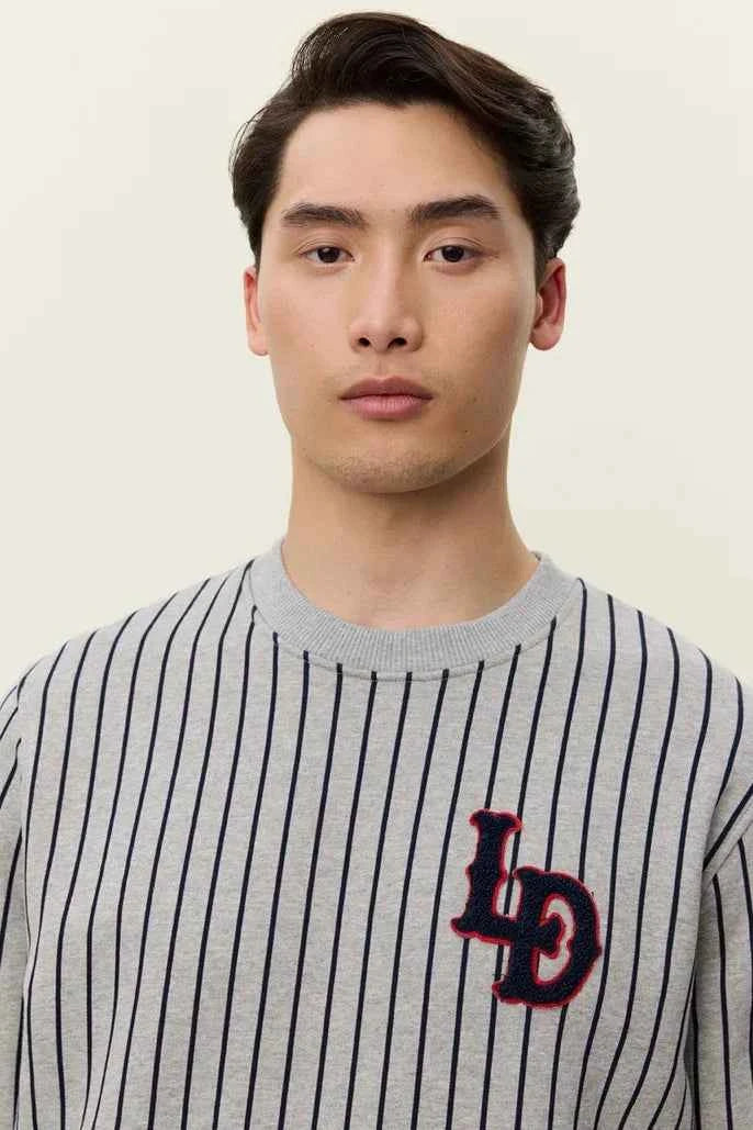 Brady LD Patch Pinstripe Sweatshirt Les Deux