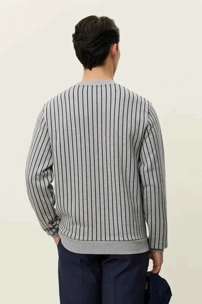 Brady LD Patch Pinstripe Sweatshirt Les Deux