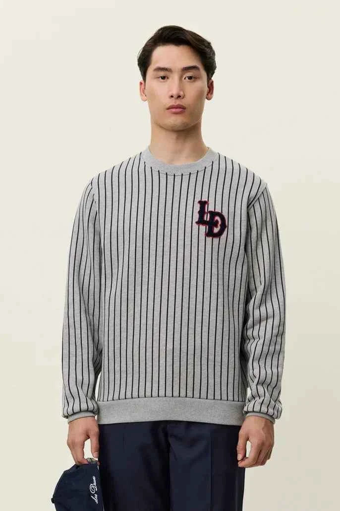 Brady LD Patch Pinstripe Sweatshirt Les Deux