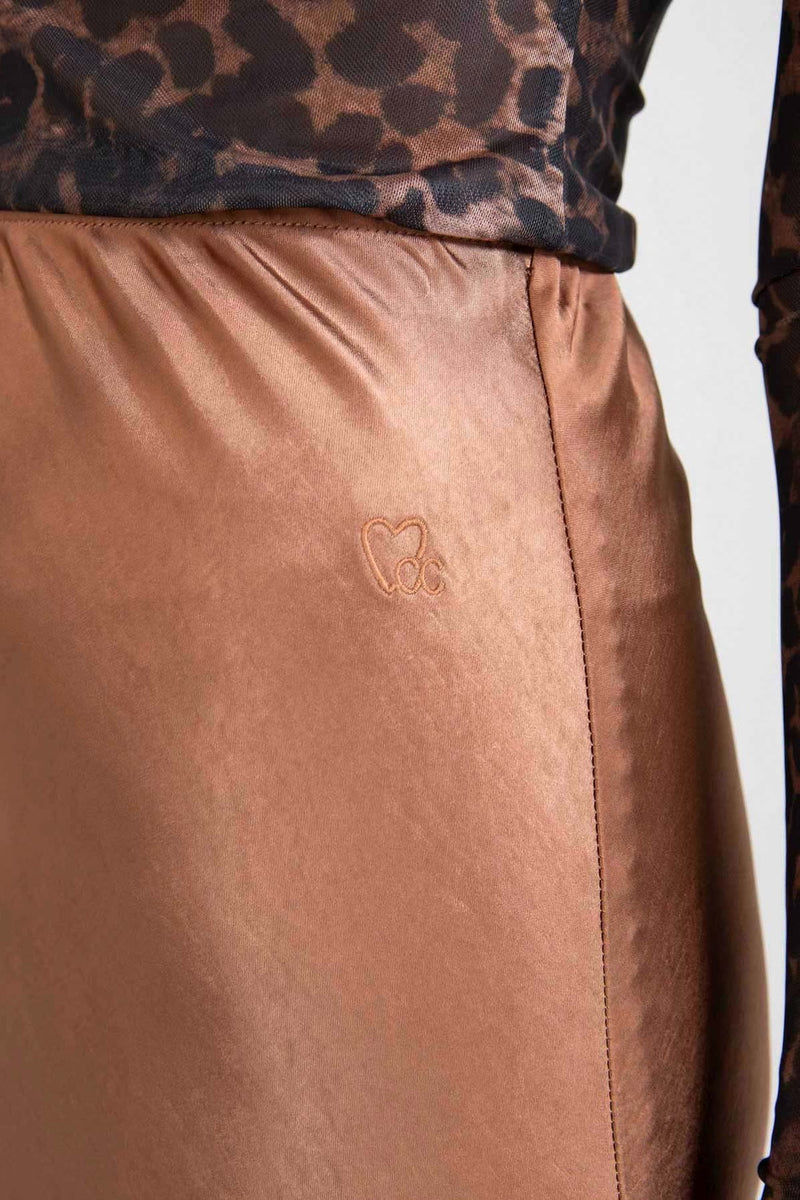 Skyler Mid Lenght Skirt (Metallic Brown)