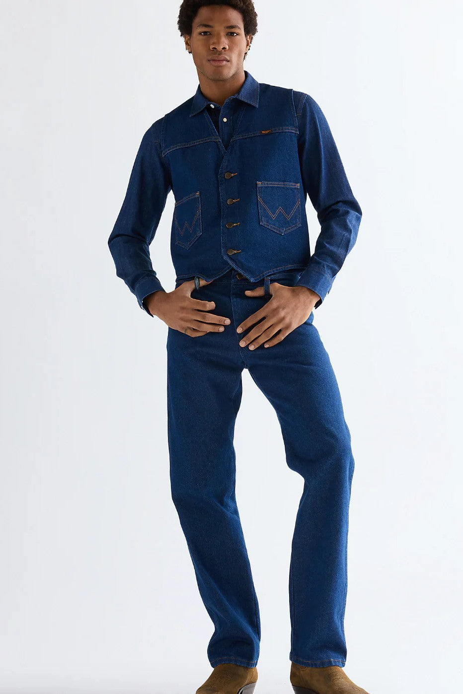 COWBOY CUT VEST PREWASHED INDIGO Wrangler